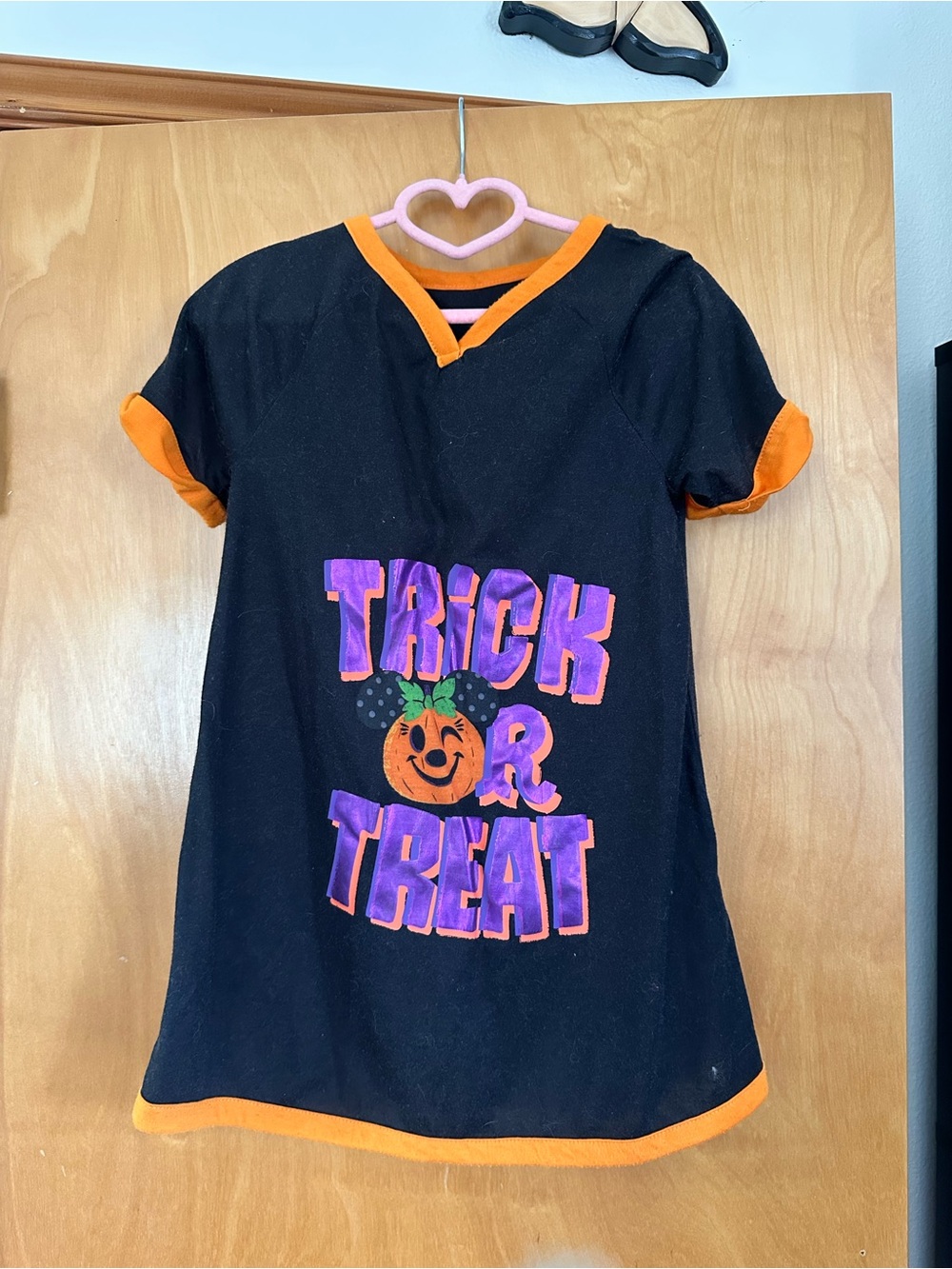 Disney Black & Orange 'Trick or Treat' Halloween Nightgown girls sz 4
